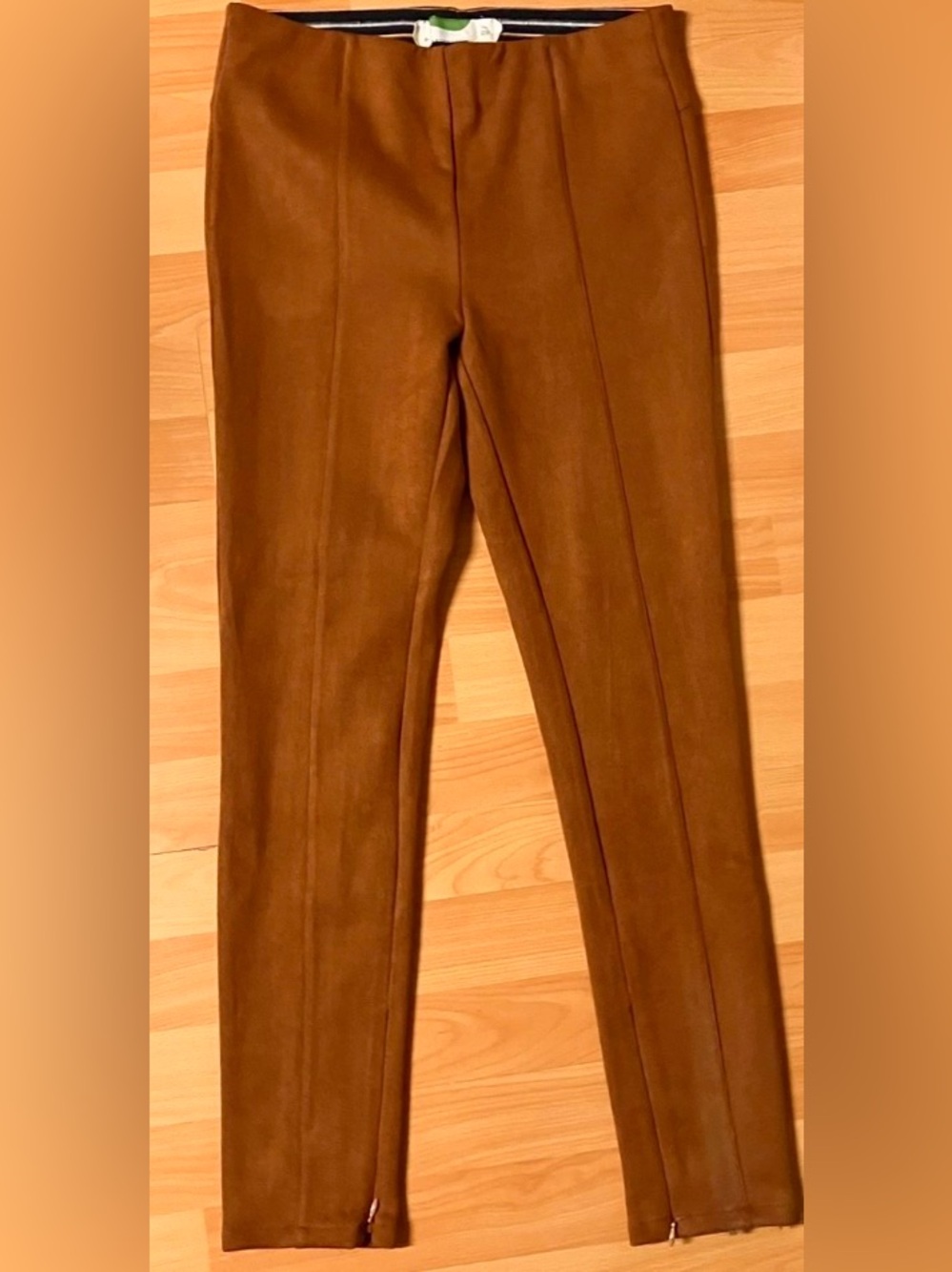 Anthropologie Faux Suede Leggings Slim High-Waist Brown Pants : Size 29R (8) - Picture 4 of 7